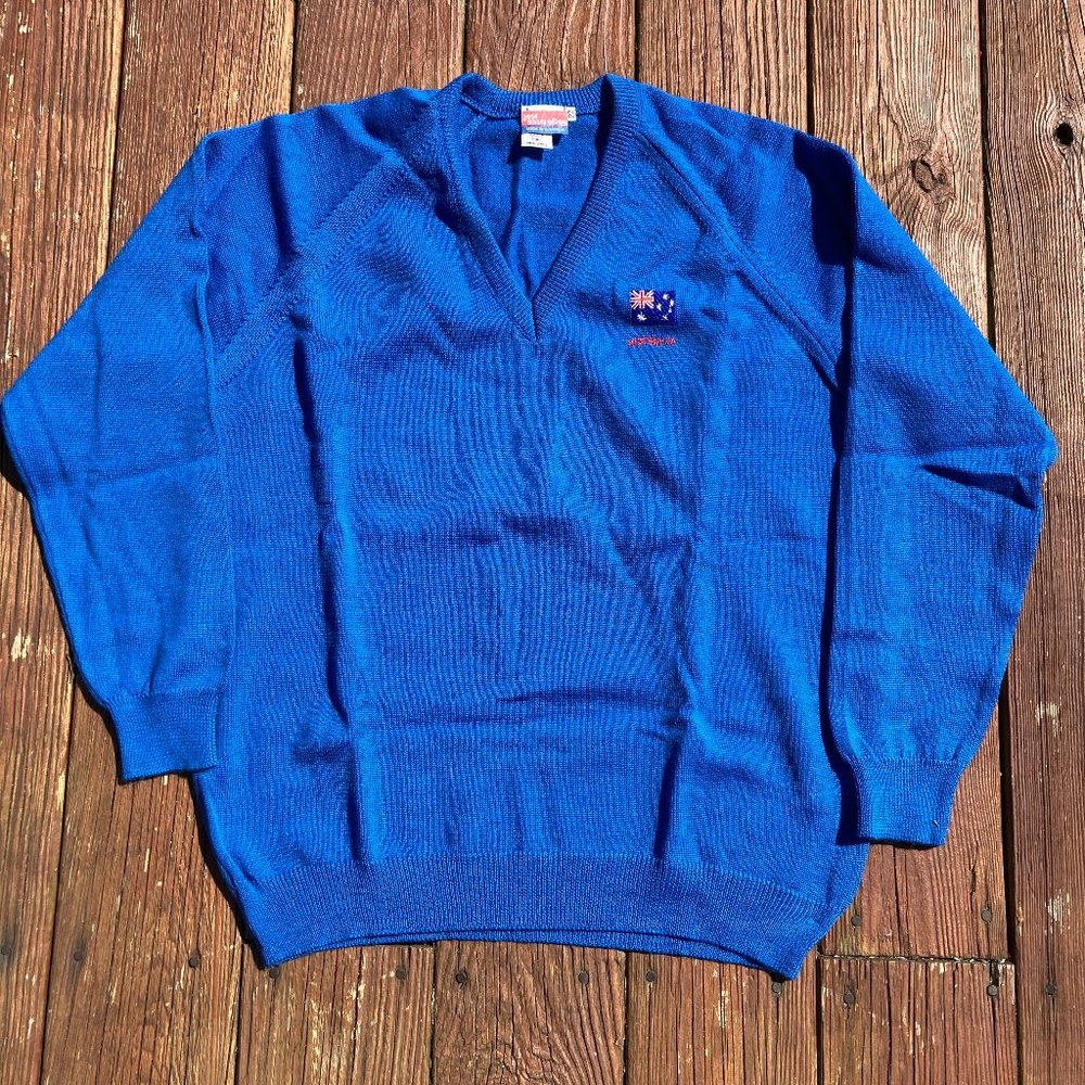 Vintage wool v-neck sweater Australia deadstock